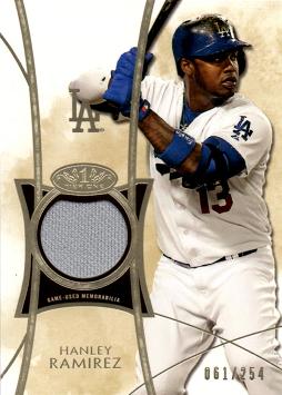 2014 Topps Tier One Relics Hanley Ramirez Game Worn Jersey Baseball Card