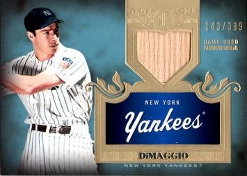 2011 Topps Tier 1 Joe DiMaggio Game Used Bat Card