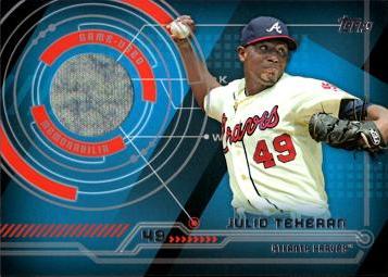 Julio Teheran Game Worn Jersey Baseball Card