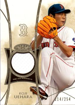 2014 Topps Tier One Relics Koji Uehara Game Worn Jersey Baseball Card