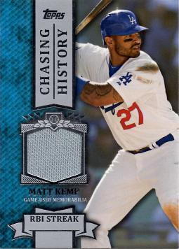 Matt Kemp Game Worn Jersey Card