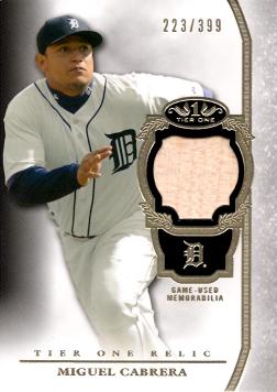 2013 Topps Tier One Relics Miguel Cabrera Game Used Bat Baseball Card