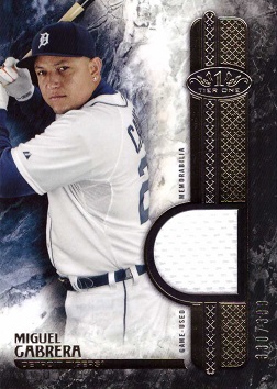 2016 Topps Tier One Relics Miguel Cabrera Game Worn Jersey Baseball Card