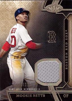 2015 Topps Tier One Relics Mookie Betts Game Worn Jersey Baseball Card