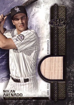 2016 Topps Tier One Relics Nolan Arenado Game Used Bat Baseball Card