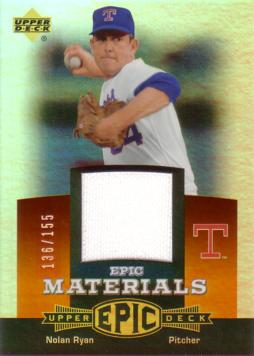 Nolan Ryan Game Worn Jersey Card