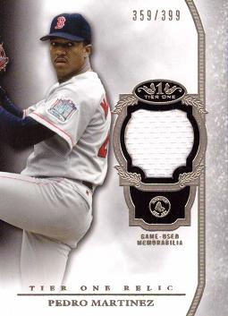 2013 Topps Tier One Pedro Martinez Game Worn Jersey Baseball Card