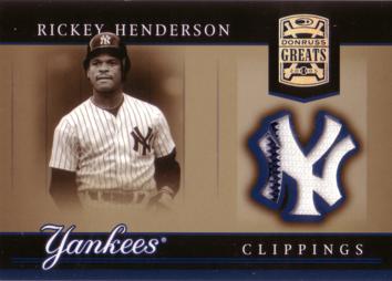Rickey Henderson Game Worn Yankees Jersey Card