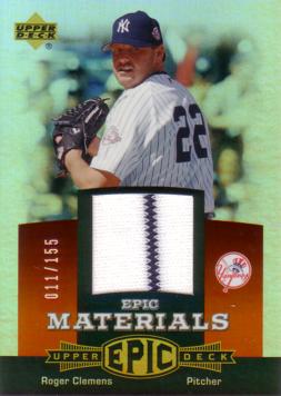 Roger Clemens Game Worn Jersey Card