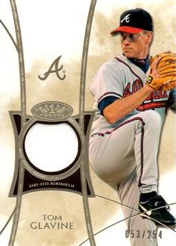 2014 Topps Tier One Tom Glavine Game Worn Jersey Baseball Card