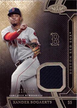 2015 Topps Tier One Relics Xander Bogaerts Game Worn Jersey Baseball Card