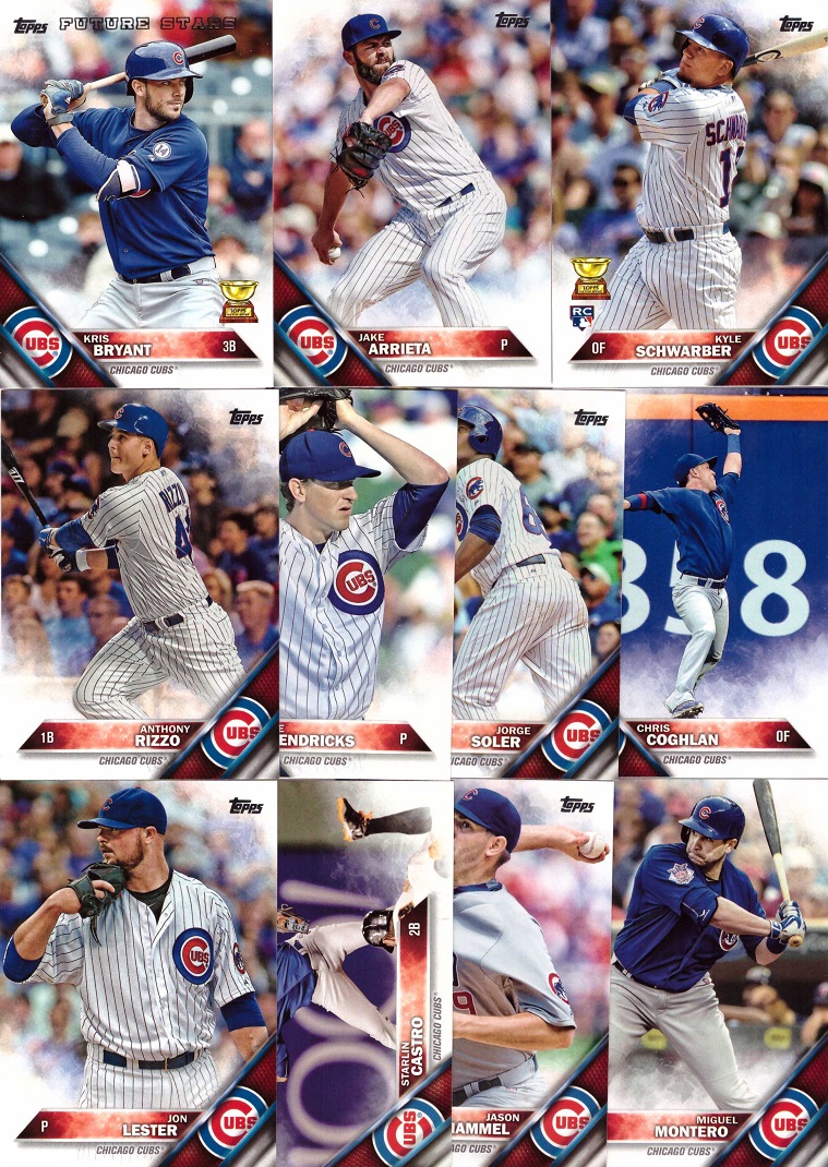 2016 Topps Chicago Cubs Series 1 Baseball Card Team Set