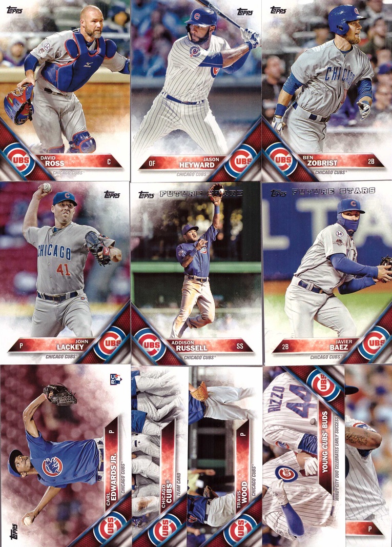 2016 Topps Chicago Cubs Baseball Card Team Set