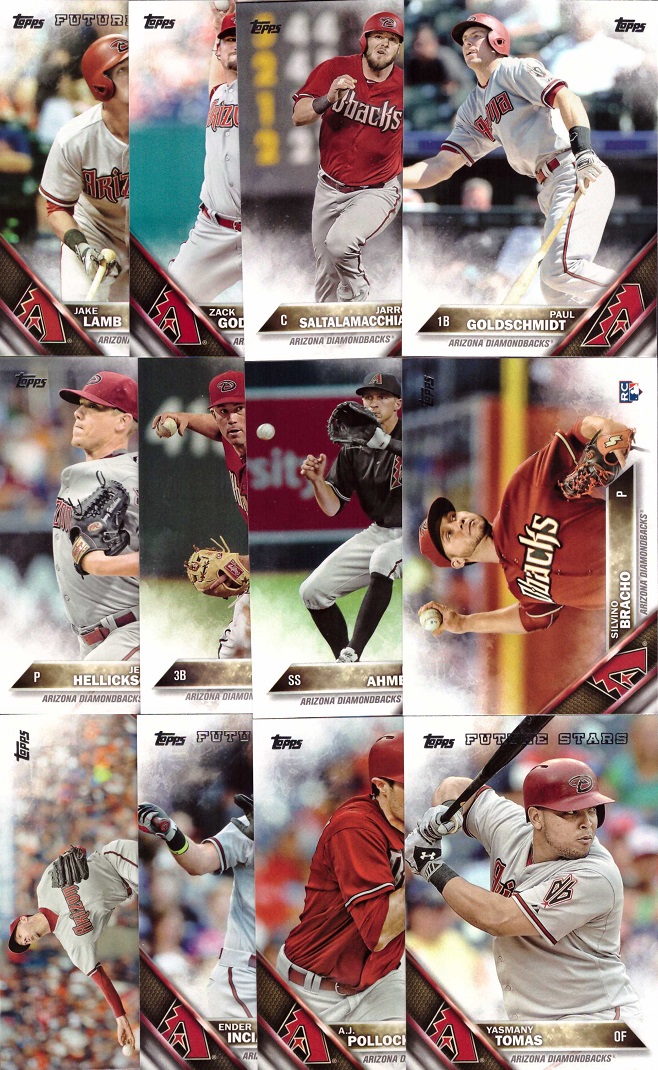 2016 Topps Arizona Diamondbacks Baseball Card Team Set