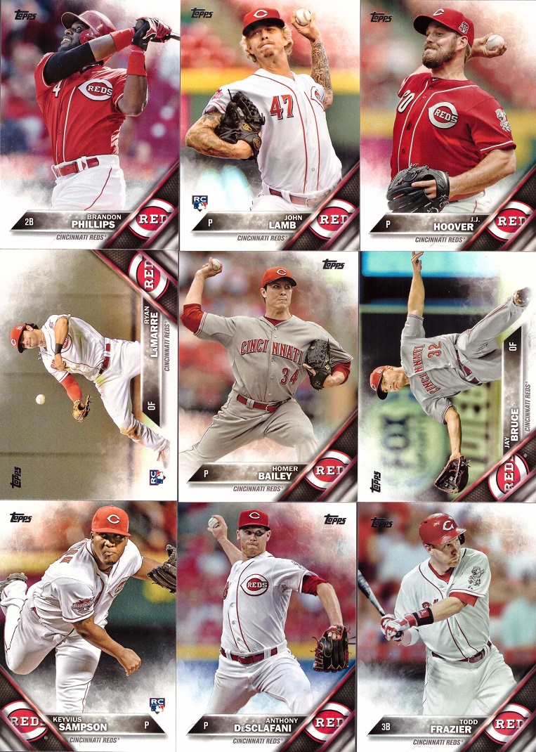 2016 Topps Cincinnati Reds Baseball Card Team Set