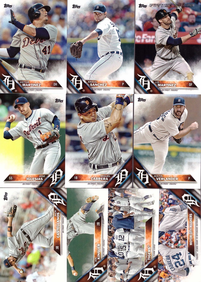 2016 Topps Detroit Tigers Baseball Card Team Set