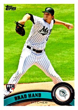 2011 Topps Update Baseball Brad Hand Rookie Card