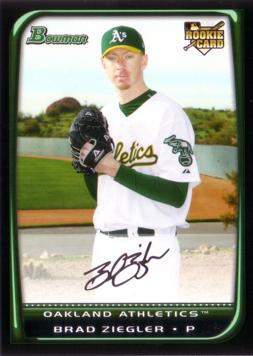 2008 Bowman Draft Picks Brad Ziegler Rookie Card