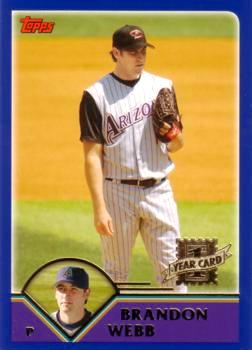 2003 Topps Tradec Brandon Webb Rookie Card