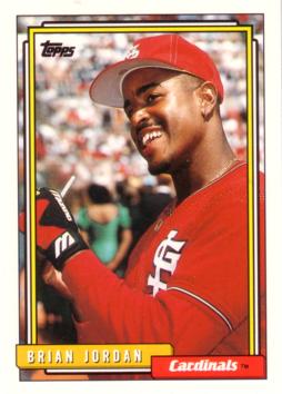 1992 Topps Traded Brian Jordan Rookie Card