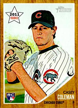 2011 Topps Heritage Casey Coleman Rookie Card