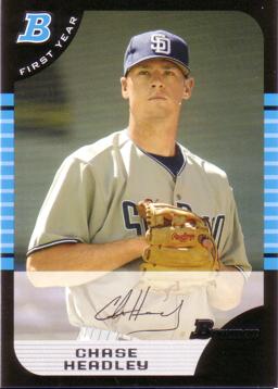 2005 Bowman Draft Picks Chase Headley Rookie Card