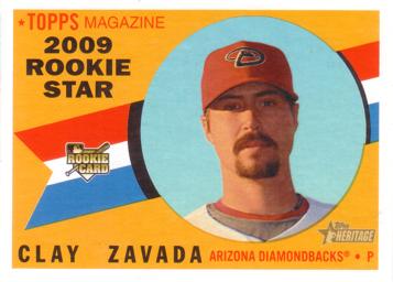 2009 Topps Heritage Clay Zavada Rookie Card