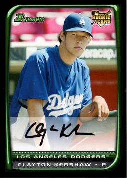 2008 Bowman Draft Picks Clayton Kershaw Rookie Card