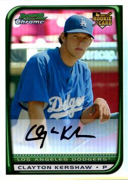 2008 Bowman Chrome Draft Picks Refractor Clayton Kershaw Rookie Card