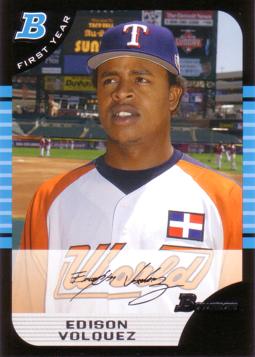 2005 Bowman Draft Picks Baseball Edinson Volquez Rookie Card