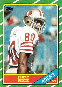 1986 Topps Football Jerry Rice Rookie Card