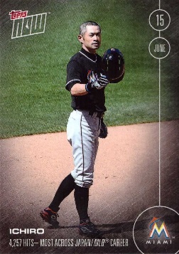 2016 Topps Now Ichiro Suzuki Hits 2 Home Runs Baseball Card