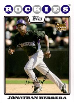 2008 Topps Update Jonathan Herrera Rookie Card