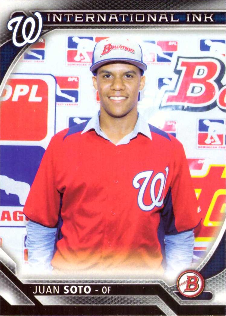 2016 Bowman International Ink Baseball Juan Soto Pre-Rookie Card