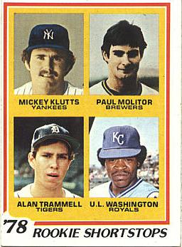 1978 Topps Paul Molitor / Alan Trammell Rookie Card