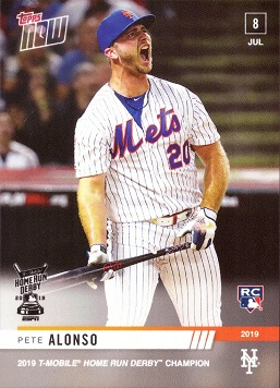 2019 Topps Now Pete Alonso Wins Home Run Derby Baseball Rookie Card