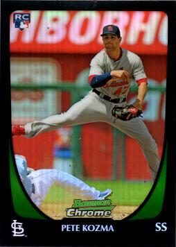 2011 Bowman Chrome Draft Refractor Pete Kozma Rookie Card