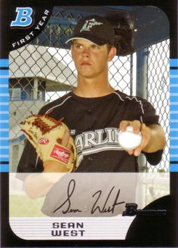 2005 Bowman Draft Picks Sean West Rookie Card