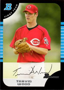 2005 Bowman Draft Picks Travis Wood Rookie Card