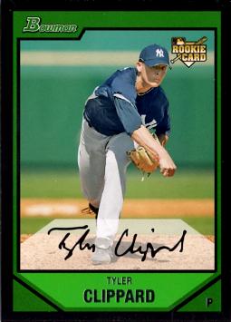 2007 Bowman Draft Picks Tyler Clippard Rookie Card