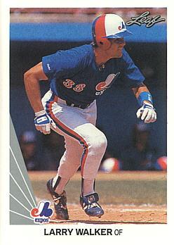 1990 Leaf Baseball Larry Walker Rookie Card