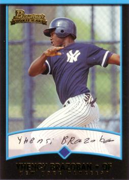 2001 Bowman Yhency Brazoban Rookie Card